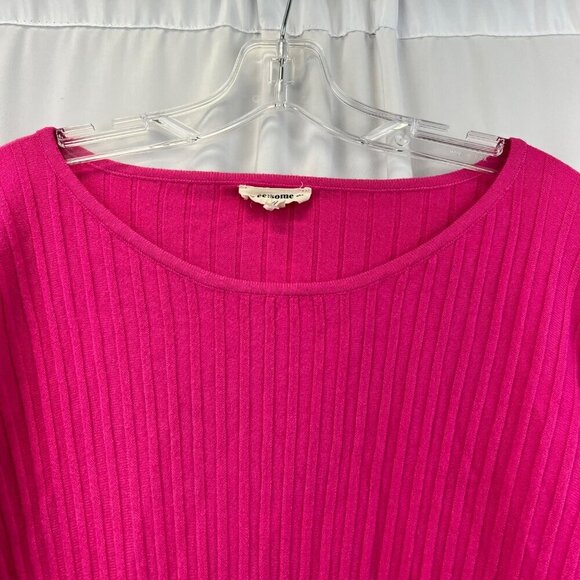 ee:some Womens Ribbed Long Batwing Sleeve Sweater Pink Size S/M - Picture 3 of 7